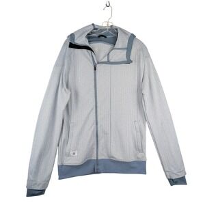 Brooks PureProject Running Jacket Mens Medium Blue‎ Herringbone Full Zip Hoodie